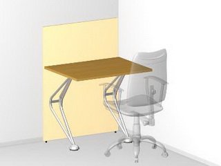 Одинарный стол с высокой фронтальной панелью