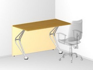 Одинарный стол с низкой фронтальной панелью