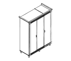 Трехсекционный шкаф (гардероб/полки) для гостиницы 141х61х198 см - «Comfort Absolute»