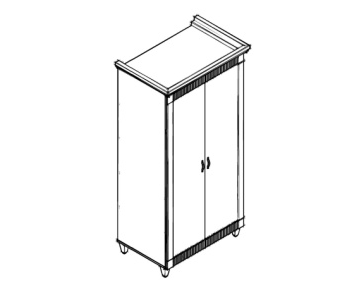 Двухсекционный шкаф (гардероб/полки) для гостиницы 94х61х198 см - «Comfort Absolute»