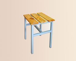 Армейский табурет с сиденьем из массива сосны для армии - 38.5x35x45 см