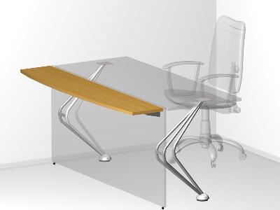 Конференц-приставка для офиса 160х30х2,5 см - «Visa Metallic»