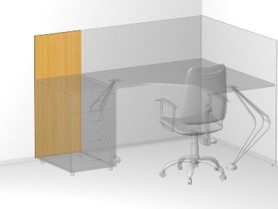 Соединительная фронтальная панель для офиса 45х1,8х105 см - «Visa Metallic»