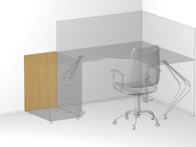 Соединительная фронтальная панель для офиса 45х1,8х72 см - «Visa Metallic»