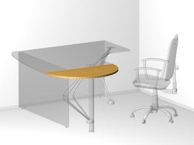 Удлинитель стола для офиса 93х46х2,5 см - «Visa Metallic»