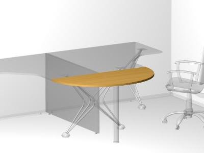 Соединитель столов для офиса 125х60х2,5 см - «Visa Metallic»