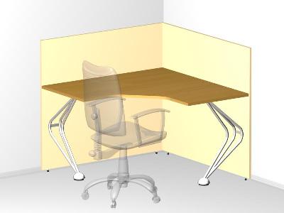 Одинарный угловой стол для офиса 120х120х105 см - «Visa Metallic»