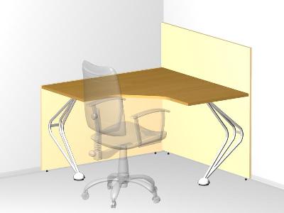 Одинарный угловой стол для офиса 120х120х72(105) см - «Visa Metallic»