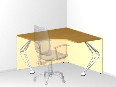 Одинарный угловой стол для офиса 120х120х72 см - «Visa Metallic»
