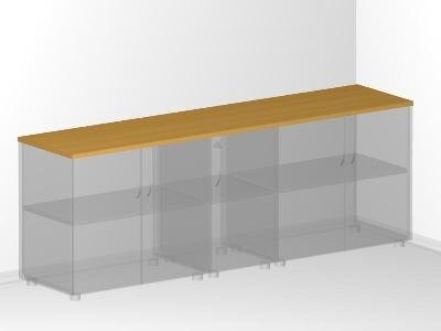 Верхняя панель для офисной мебели - 200х46х2,5 см - «Visa Style»