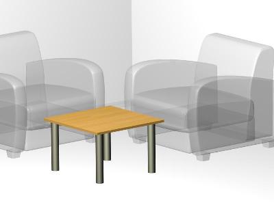 Журнальный стол для офиса - 70х70х43 см - «Visa Style»