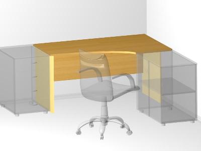 Эргономичный стол для офиса - 140(44)х90(60)х72 см - «Visa Style»