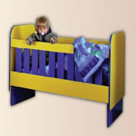 Детская кровать из ЛДСП для детского сада - 12x64x85 см