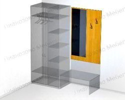 Панель с полкой и зеркалом для общежития 90х10х142 см - «Comfort Econom»