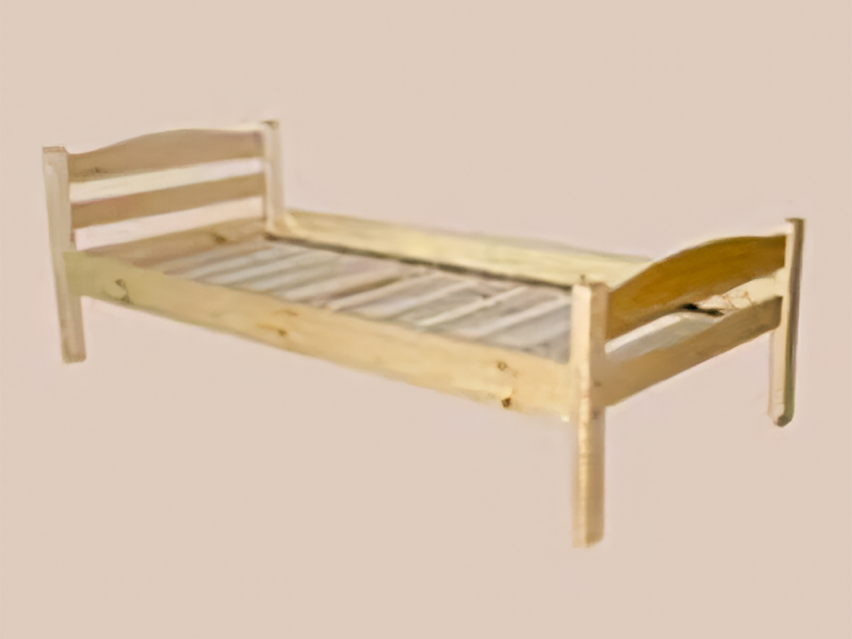 Одноместная кровать для общежития из массива дерева 190х80 см - «Comfort Econom»