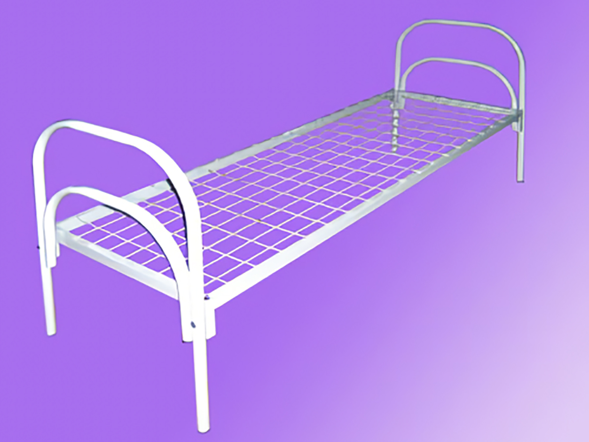 Одноярусная кровать для общежития сетка с ячейкой 50х50 мм - 190х70х86 см - «Comfort Econom»